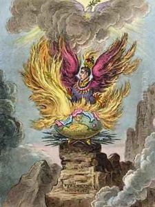 Apotheosis of the Corsican Phoenix by James Gillray