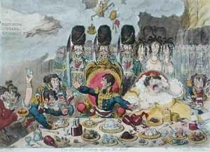 The Hand Writing upon the Wall by James Gillray