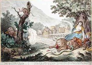 The Wounded Lion 2 by James Gillray