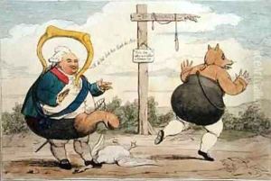 The Kettle Hooting the Porridge Pot by James Gillray