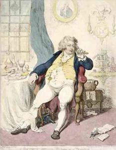 A Voluptuary under the Horrors of Digestion by James Gillray