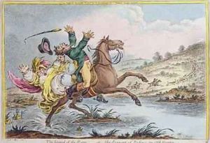 The Sound of the Horn or The Danger of Riding an Old Hunter by James Gillray