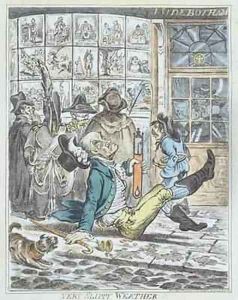 Very Slippy Weather by James Gillray