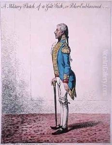 A Military Sketch of a Gilt Stick or a Poker Emblazoned by James Gillray