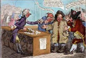 Bank Notes Paper Money French Alarmists ah poor John Bull by James Gillray