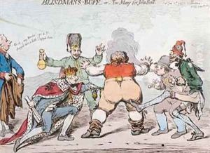 Blindmans Buff or Too Many for John Bull by James Gillray
