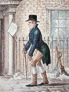Maecenas in pursuit of the Fine Arts or Scene Pall Mall A Frosty Morning by James Gillray