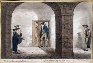 Plate 1 from The Rakes Progress at the University by James Gillray
