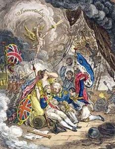 The Death of Admiral Lord Nelson at the Moment of Victory by James Gillray