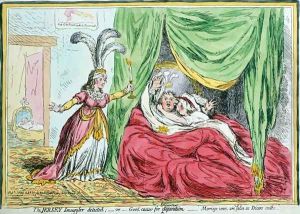The Jersey Smuggler detected or Good Causes for Discontent Marriage vows are false as Dicers oaths by James Gillray
