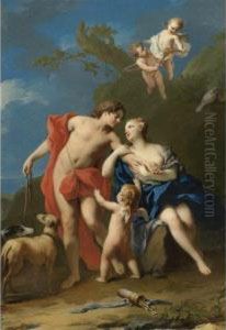 Venus And Adonis by Jacopo (Giacomo) Amigoni