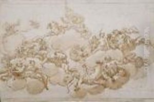 Projet De Plafond Avec Les Dieux De L'olympe by Jacopo (Giacomo) Amigoni