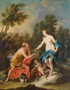 Aphrodite Reicht Hippomenes Die Drei Apfel by Jacopo (Giacomo) Amigoni