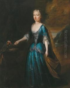 Ritratto Di Dama In Abito Di Taffeta Azzurro by Jacopo (Giacomo) Amigoni
