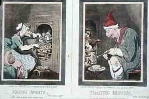 Frying Sprats or Royal Supper and Toasting Muffins or Royal Breakfast by James Gillray