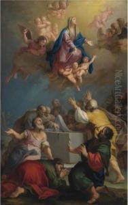 The Assumption Of The Virgin by Jacopo (Giacomo) Amigoni