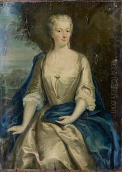 Portrait D'une Dame De Qualite Au Manteau Bleu
Toile Marouflee Sur Panneau - view 1