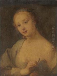 Portrait Of A Lady, Head And
Shoulders, Holding A Vine Leaf Said To Be A Princess Of Ferrara Portrait Of A Lady, Head And
Shoulders, Holding A Vine Leaf Said To Be A Princess Of Ferrara