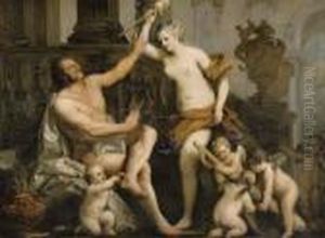 Hercules And Omphale by Jacopo (Giacomo) Amigoni