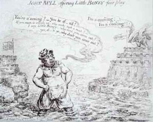John Bull offering Little Boney fair play by James Gillray