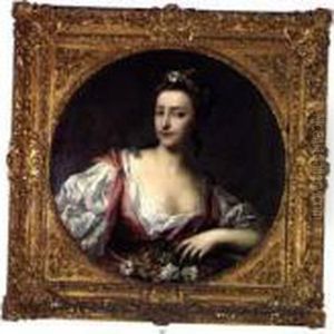 Portrait D'une Jeune Femme A La Corbeille De Fleurs Portrait D'une Jeune Femme A La Corbeille De Fleurs