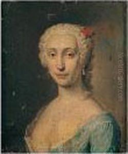 Portrait Of A Lady, Head And 
Shoulders, Wearing A Blue Lace-trimmed Dress And A Red Flower In Her 
Hair, Traditionally Thought To Be Princess Maria Clementina Sobieska 
(1702-1735)