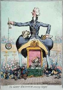The Giant Factotum amusing himself by James Gillray