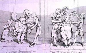 The Minister In The Minister Out by James Gillray