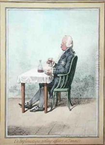 Un Diplomatique Settling Affairs at Stevens by James Gillray