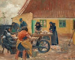 Women Cleaning Fishes by Michael Ancher
