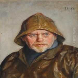 Portait Of A Fisherman From Skagen by Michael Ancher