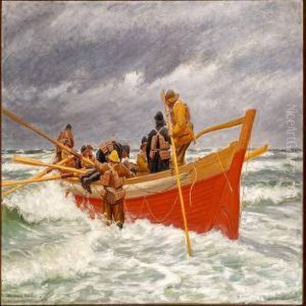 The Red Lifeboat Is Leaving - view 1