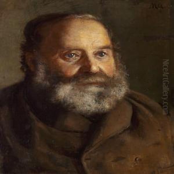An Old Man With Round Cheeks, Blue Eyes And A Beard - view 1