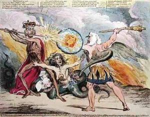 Sin Death and the Devil by James Gillray