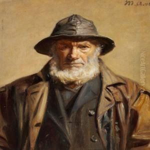 The Fisherman Soren Kruuse With A Dark Sou'wester And Coat
