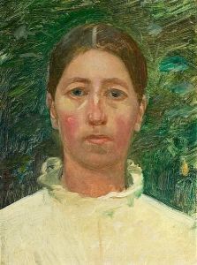 Portrait Of Anna Ancher In The Garden. Unsigned by Michael Ancher