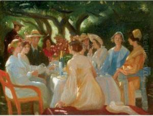 Skuespillerfrokost (the Actors Lunch, Skagen) by Michael Ancher