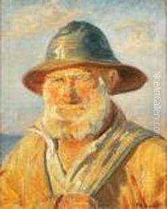 A Fisherman In The Evening Sun, Skagen by Michael Ancher