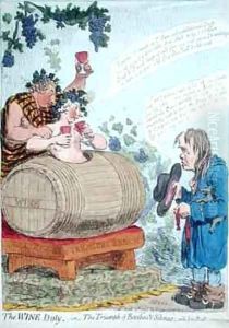 The Wine Duty or The Triumph of Bacchus and Silenus with John Bulls Remonstrance by James Gillray