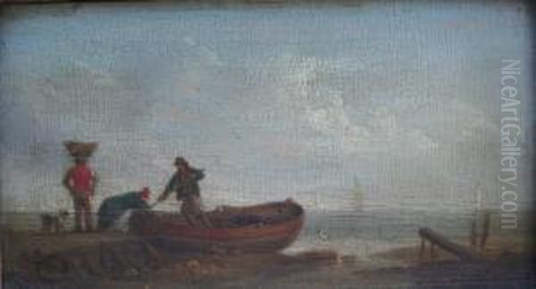 Fisherfolk With Boats On The Shore - view 1