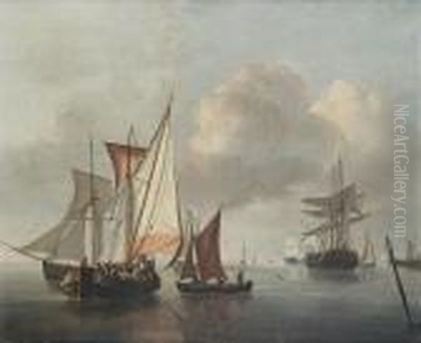 Dutch Pinks And Other Vessels In A Calmoffshore - view 1