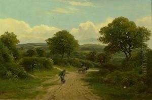 A Rustic Landscape With Figures On A Path A Rustic Landscape With Figures On A Path