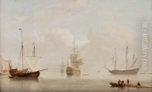 Galleons Andother Shipping At Anchor by William Anderson