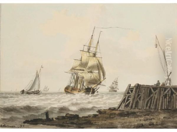 A Merchant Man Running Into Harbour - view 1