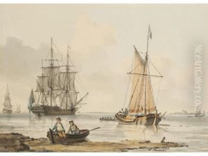A Dutch Fishing Port In A Calm