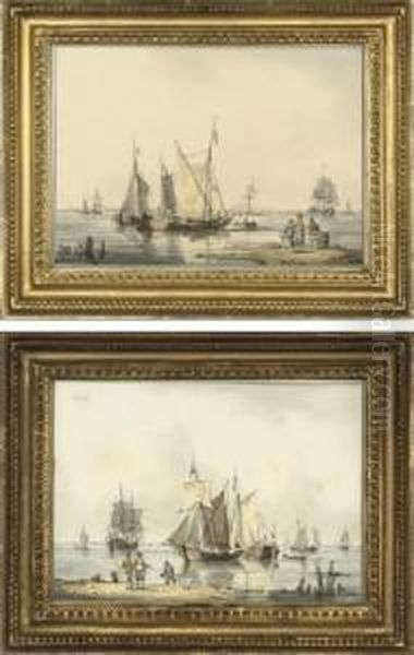 The Fishing Fleet Drying Their Sails
; And
The Fishing Fleet Unloading Their Catch - view 1