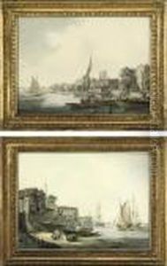 On The Thames Near Westminster
; And 
The Old King's Head On The Thames by William Anderson