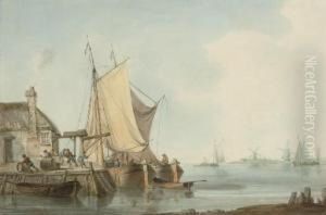 Unloading Barrels Onto The Quayside