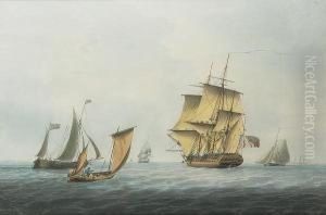 A Frigate Making Sail Offshore, Probably In Spithead