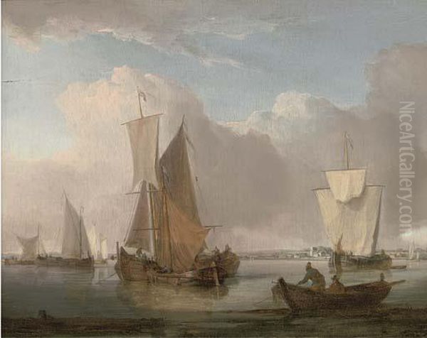 A Cluster Of Barges Drying Their Sails In Shoreham Harbour - view 1